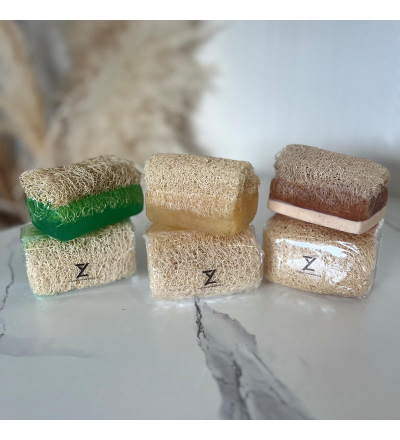 ALOËVERA, RIJST, HONINGMELK - PUMPKIN FIBER ZEEP (SET)